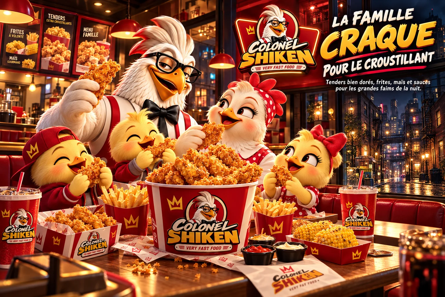Publicité Colonel Shiken : Menu familial croustillant