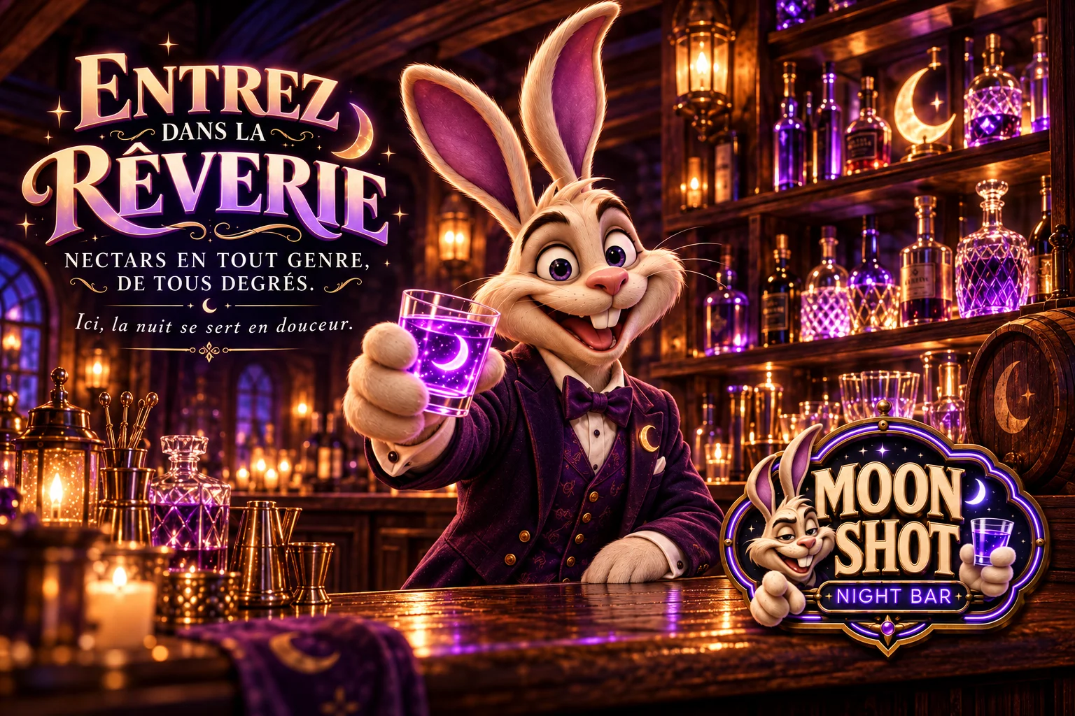 Publicité Moon Shot : Nectars du night bar