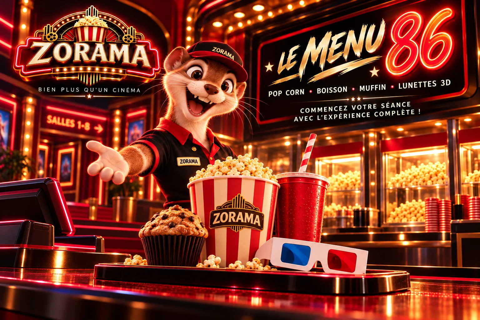 Publicité Zorama : Le menu 86 du cinéma