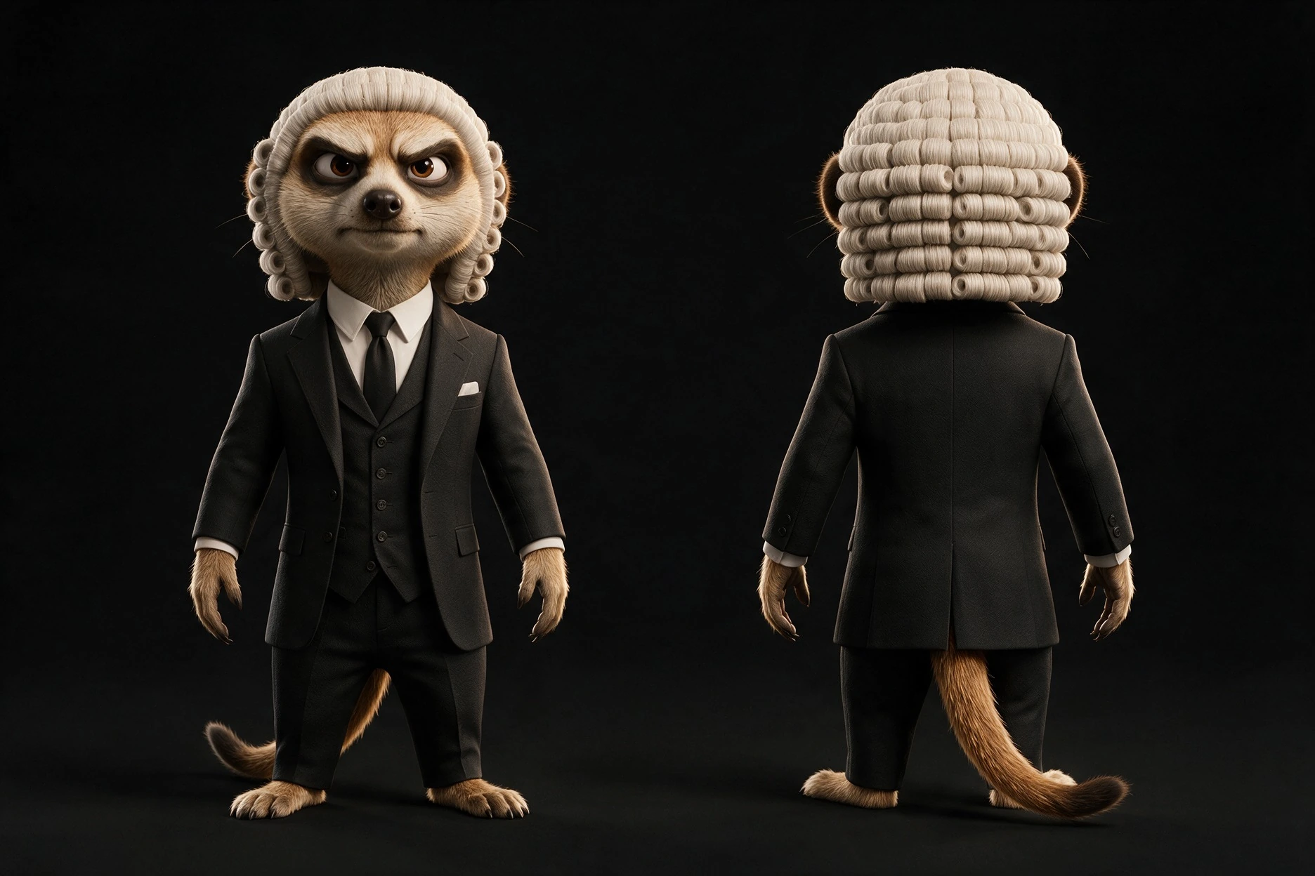 JUGE SIMON de face et de dos dans sa tenue officielle