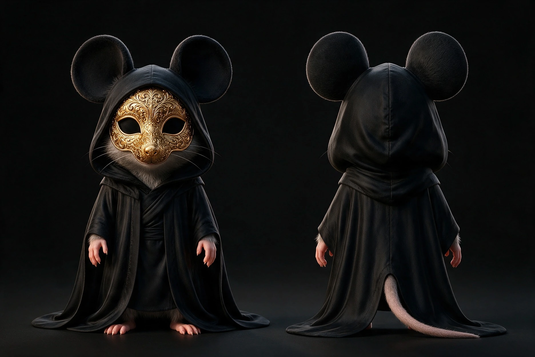 Le Masque d’Or vu de face et de dos