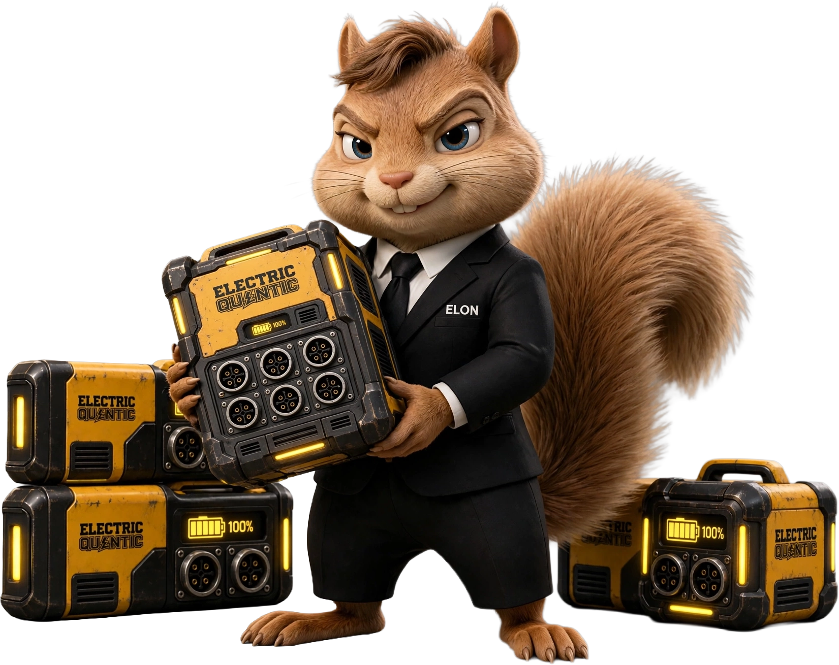 Elon Nuts présentant les batteries Electric Quantic qui alimentent ZOZO CITY